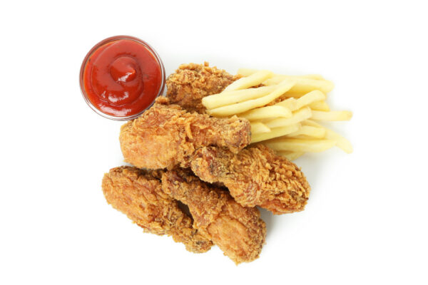 46 Chicken Wings mit Pommes oder Kroketten